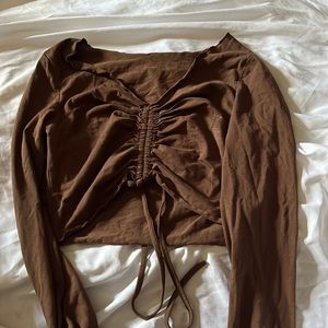 Brown cropped long sleeve